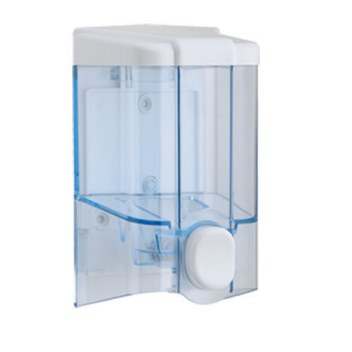 Диспенсер для жидкого мыла, объем 500 мл, цвет прозрачный-голубой