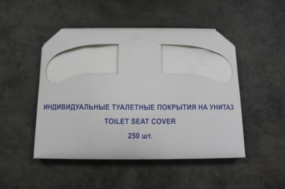 Защитное туалетное покрытие со скошенными углами, 1 сл., цвет - белый, 1/2 сложения, растворимые